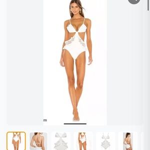 Zimmermann Cream Lace Trim Bikini